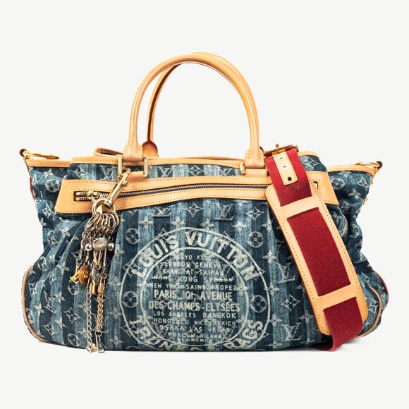 Louis Vuitton Cabas Raye GM Monogram Denim Cruise Shoulder Bag - Picture 1 of 16